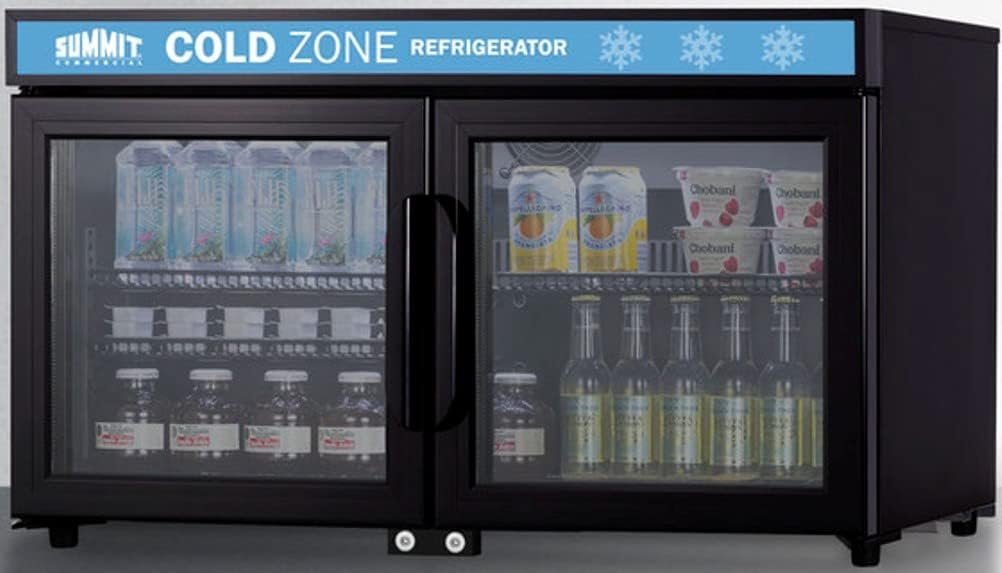 Summit Appliance SCR3502DLL Countertop Shallow Depth Single-Zone Commercial Refrigerator for Freestanding Use with French Glass Doors, Black Cabinet, Front Locks, and LED Lighting - Image 7