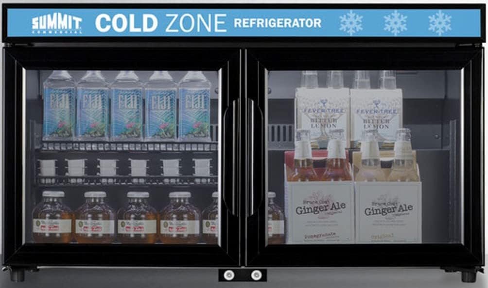 Summit Appliance SCR3502DLL Countertop Shallow Depth Single-Zone Commercial Refrigerator for Freestanding Use with French Glass Doors, Black Cabinet, Front Locks, and LED Lighting - Image 6