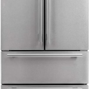 Forno Moena 36" Inch W. Refrigerator and Freezer with 19.2 cu.ft Total Capacity - French Door Counter Stainless Steel Freestanding Fridge with Ice Maker, Child Safety Lock and Touch Control