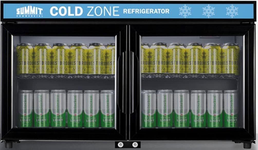 Summit Appliance SCR3502DLL Countertop Shallow Depth Single-Zone Commercial Refrigerator for Freestanding Use with French Glass Doors, Black Cabinet, Front Locks, and LED Lighting - Image 3