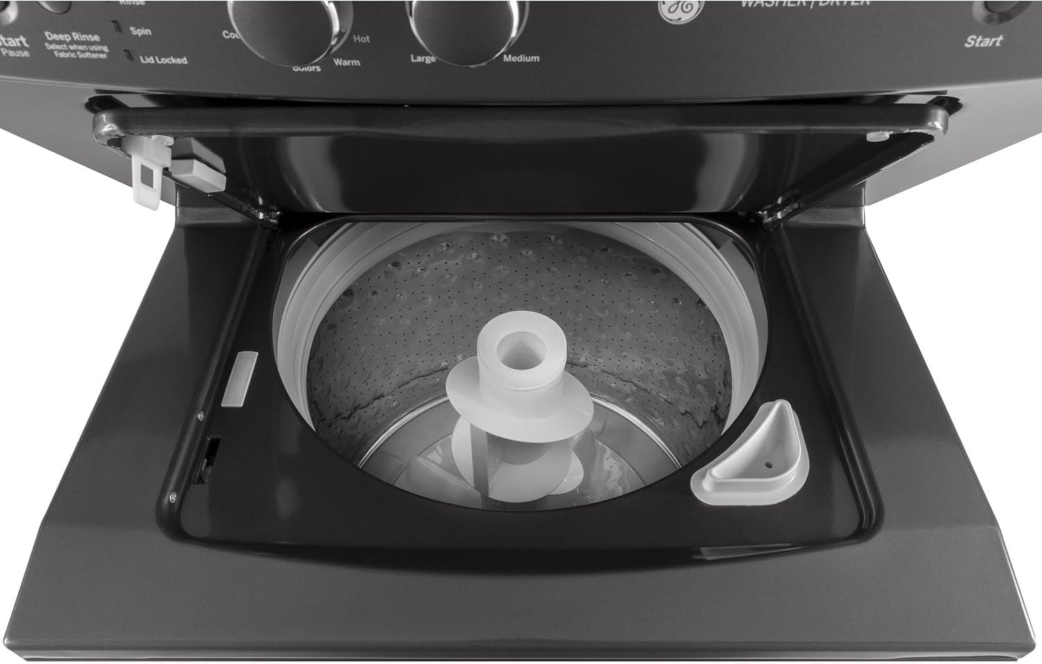GE GUD27GSPMDG Spacemaker Series 27 Inch Gas Laundry Center with 3.8 cu. ft. Washer Capacity in Diamond Gray - Image 3