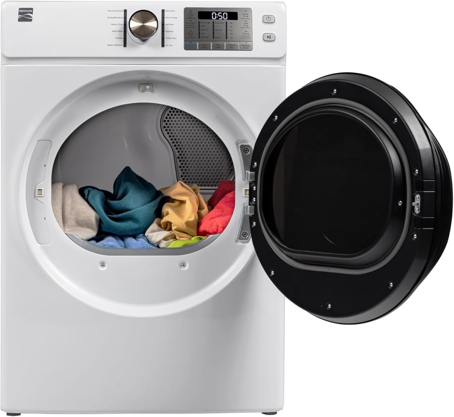 Kenmore 2692272 Front Load Steam, Wrinkle Guard, Energy Saver, Smart Sensor Drying System, 8.0 cu. ft. Total Capacity Gas Dryer, White - Image 6