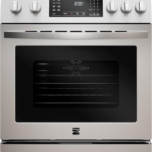 Kenmore Front Control Gas Range Oven with 5 Cooktop Burners, True Convection, Steam and Self Clean, Freestanding Stainless Steel Stove and Oven, 4.8 cu. ft. Capacity