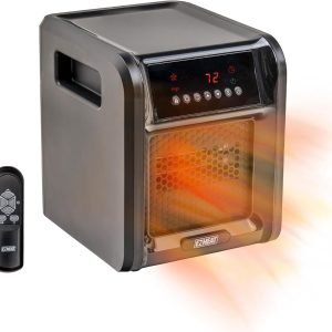 Digital 6-Element Quartz Infrared Cabinet Space Heater with Remote, 12-Hour Timer, Digital Display, Overheat Protection, & Tip-Over Switch, MT1198N