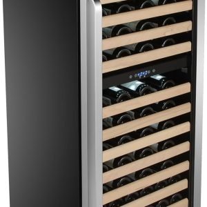 Whynter BWR-0922DZ 92 Built-in or Freestanding Stainless Steel Dual Zone Compressor Large Capacity Wine Refrigerator Rack for Open LED Display, Dark Grey-92 Bottle, Dark Grey