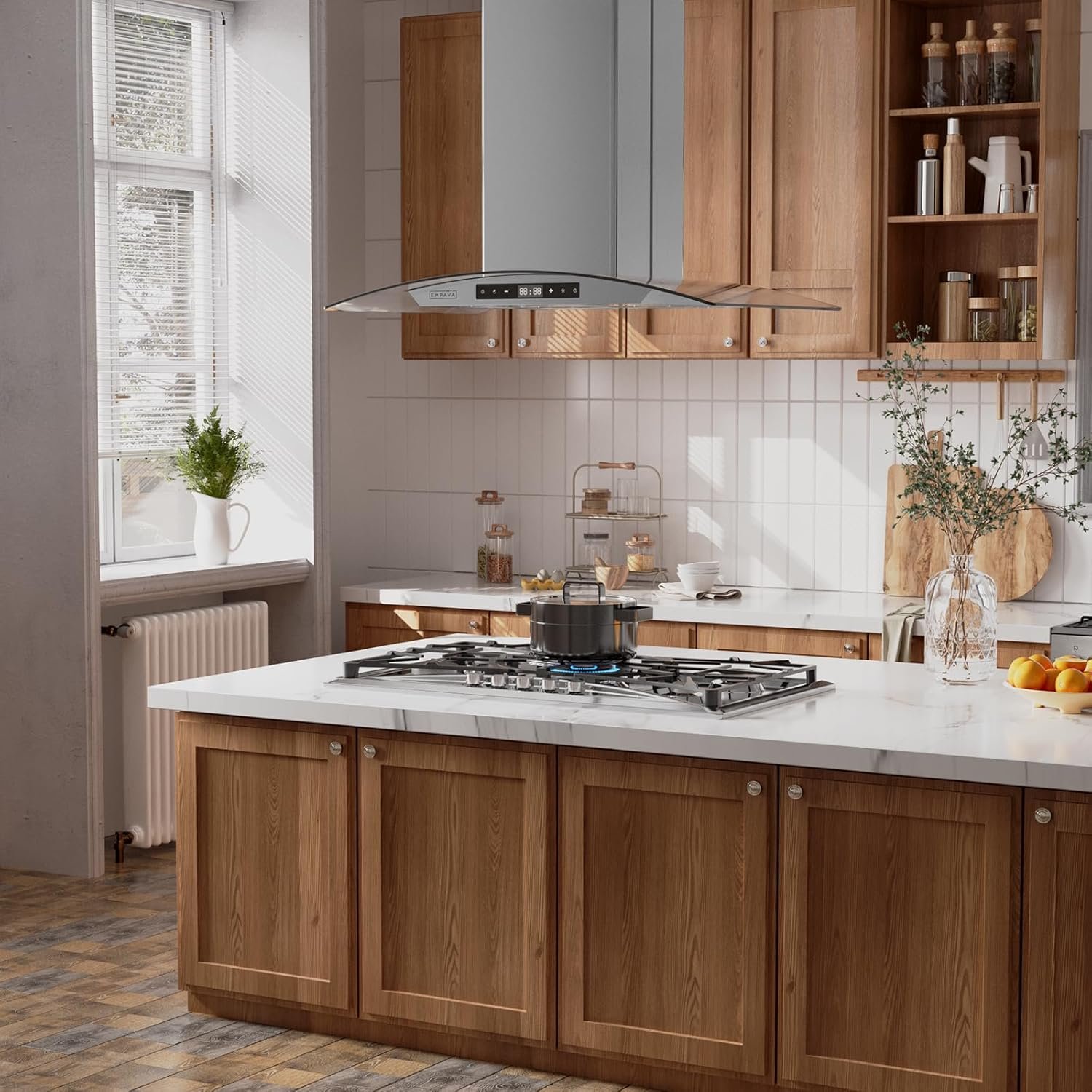 Empava 36 in. Gas Stove Cooktop with 5 Sealed Burners-Heavy Duty Continuous Grates-NG/LPG Convertible, 36 Inch, Stainless Steel - Image 2