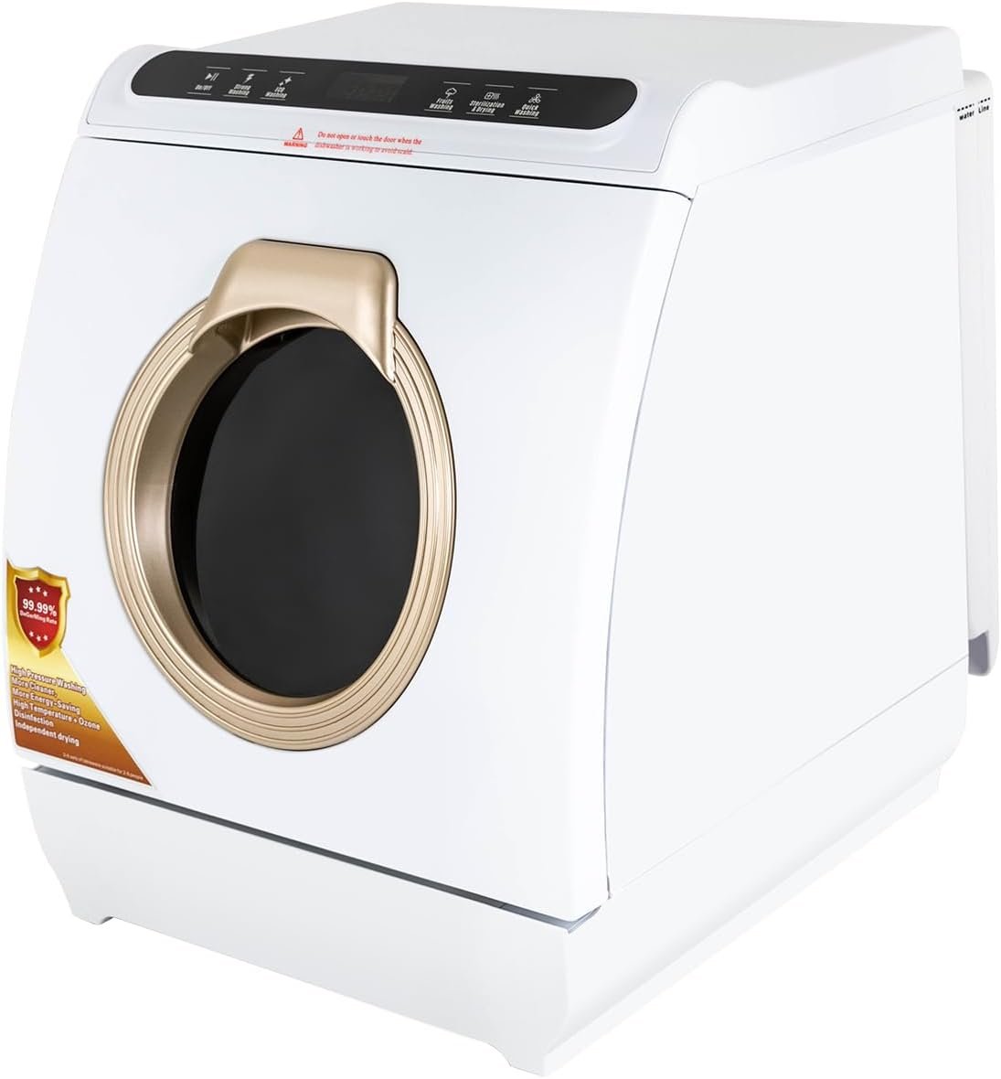 Portable Dishwasher Countertop with Led Touch Screen, 5 Washing Programs & Drying, 6l Built-in Water Tank, No Hookup Needed, 360° Dual Spray, 161℉ High-Temp& Ptc Heating for Apartment, RVs, Dorm