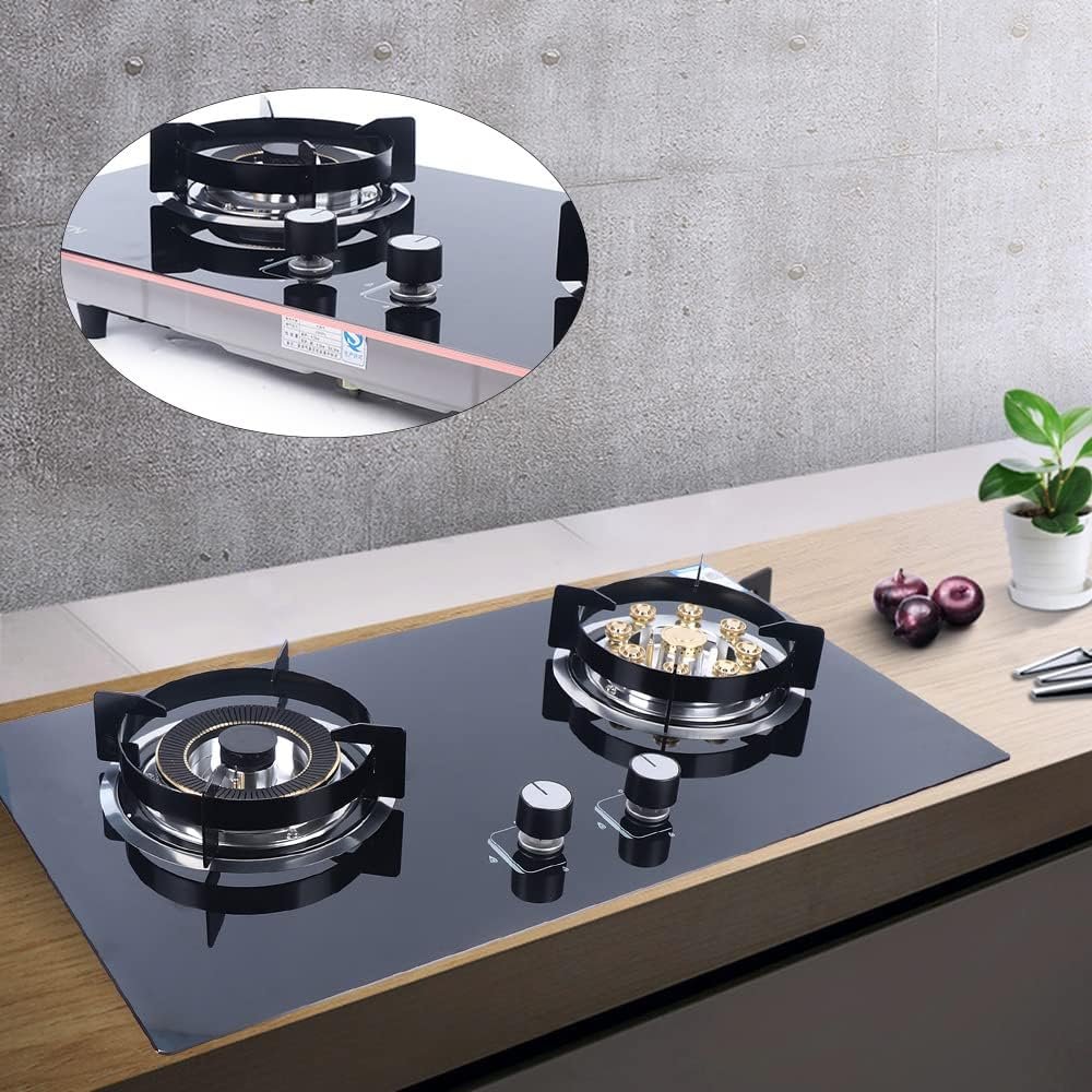 Gas Stove Cooktop, 730 * 410mm Portable Gas Stove Built-in Tempered Glass Natural Gas Cooker Gas Cooktop with 2 Burners for Household Kitchen RV Apartments Indoor Outdoor Use - Image 4