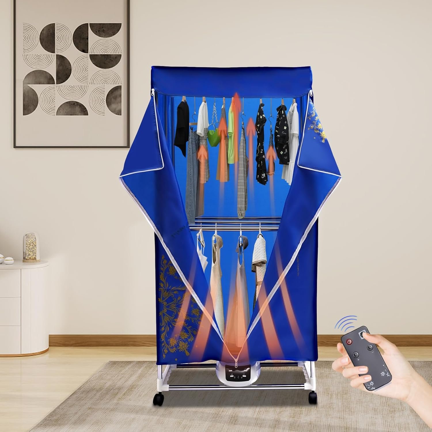 Portable Travel Clothes Dryer Machine - New Generation Electric Drying Appliance for Apartments - PTC 5-layer Heating, 3 Gear Adjustments, US Plug, 110V, 1200-1500W, Quiet - Image 5