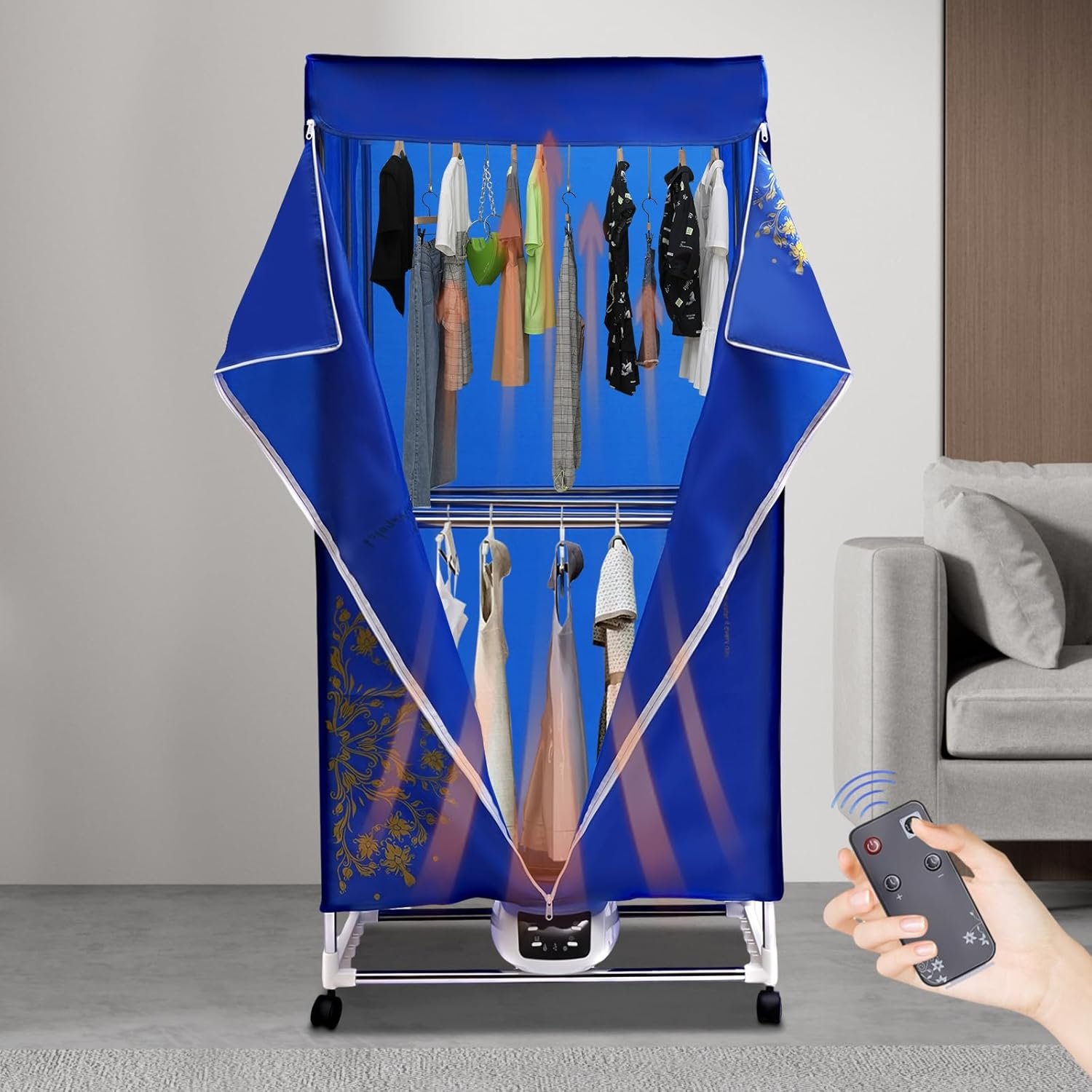 Portable Travel Clothes Dryer Machine - New Generation Electric Drying Appliance for Apartments - PTC 5-layer Heating, 3 Gear Adjustments, US Plug, 110V, 1200-1500W, Quiet - Image 7