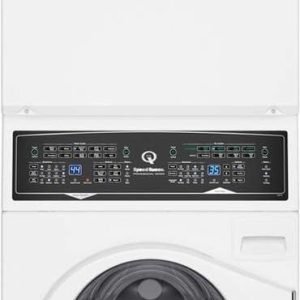 Speed Queen SF7003WG 27" Gas Stacked Washer and Dryer with Stainless Steel Tub, Balance Technology, Control Lock, Moisture Sensor, in White