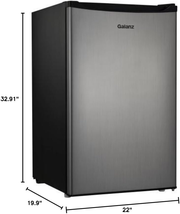 Galanz 4.3 cu ft Compact Single-Door Refrigerator, (Stainless Steel) - Image 4