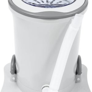 3 Gallon Manual Spin Dryer for Clothes Portable Clothes Dryer Compact Clothing Dehydrator Non-electric Laundry Dryer for RV Camping School Apartment Dorm Bathroom (White)