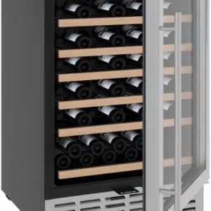 Wine Cooler Refrigerator, Wine Fridge with Digital Temperature Control, Compressor Cooling, Stainless Steel & Wood Shelves, UV-Resistant Glass Door, Quiet Built-In & Freestanding (24 Inch 51 Bottle)