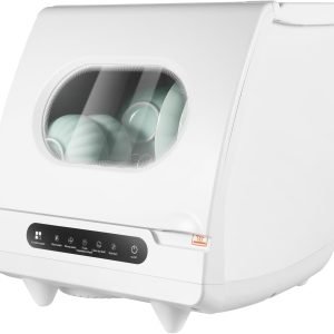 Countertop Dishwasher, Portable Dishwasher 5 Washing Programs 360° Dual Spray, 162℉ High-Temp& Air-Dry Function Tabletop Dishwasher with 5L Built-In Water Tank, for Apartments