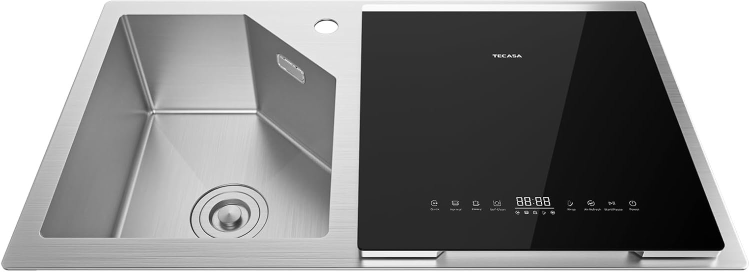 Stainless Steel In-Sink Dishwasher Combination, Countertop Dishwasher with High-Temp Sanitizing, Air-Dry Function, Space-Saving Design for Modern Kitchens, Hyperwash Elite- Right Dishwasher - Image 9