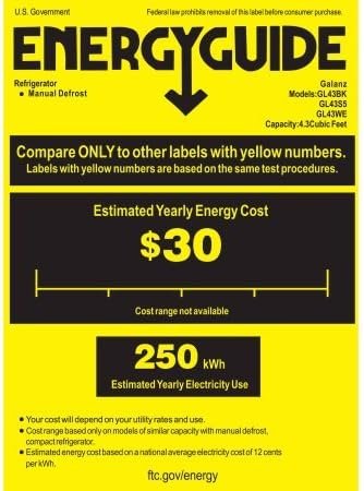 Galanz 4.3 cu ft Compact Single-Door Refrigerator, (Stainless Steel) - Image 3