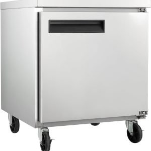 HCK Commercial Refrigerators 29" Reach-in Single Door Stainless Steel,Undercounter Worktop Refrigerator,7 Cu.ft Cooler for Restaurant, Bar, Shop
