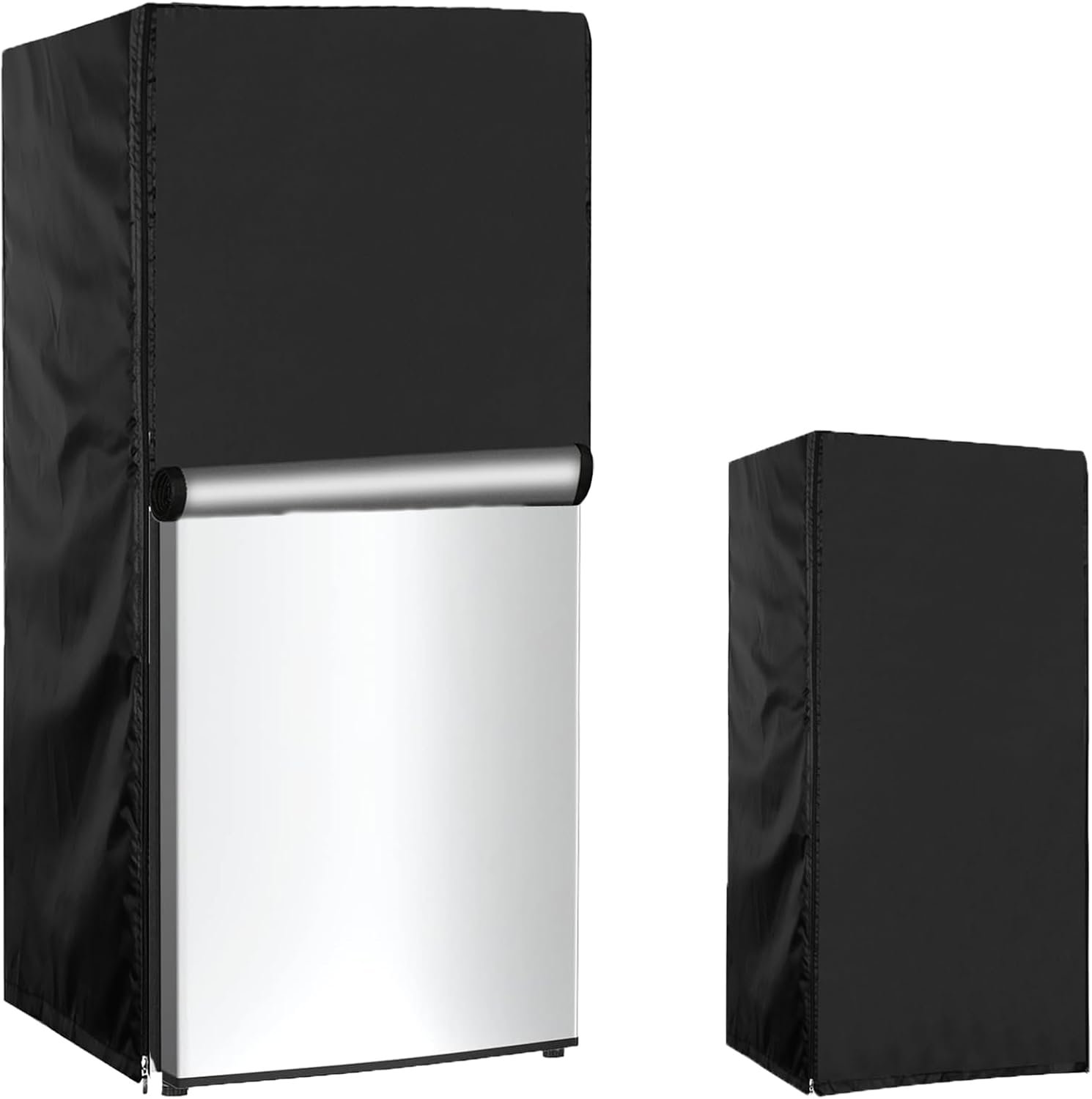 Mini Refrigerator Cover 21''L x 21''W x 46''H,Suitable for 4.0-4.5 Cu.Ft Mini Fridge/Small Refrigerator, 600D Oxford Washable, Reusable, Front can be opened, Black