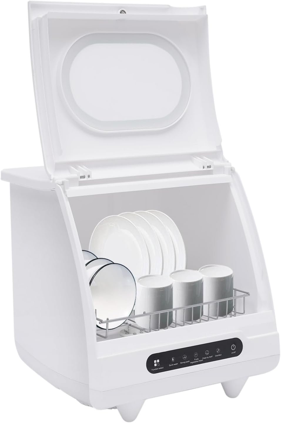 Countertop Dishwasher with 5 Programs, Portable Dishwasher with Built-in Water Tank Fruit and Vegetable Cleaning Full Panel Control 5 Programs - Image 2