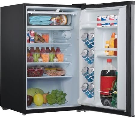 Galanz 4.3 cu ft Compact Single-Door Refrigerator, (Stainless Steel) - Image 2