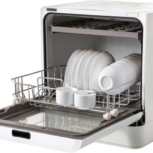 Portable Countertop Dishwasher, 110V 800W Mini Dishwasher with 6L Built-in Water Tank, 4 Washing Programs Countertop Dishwasher 158°F High-Temp & Air-Dry Function for Apartments Kitchen Dorm