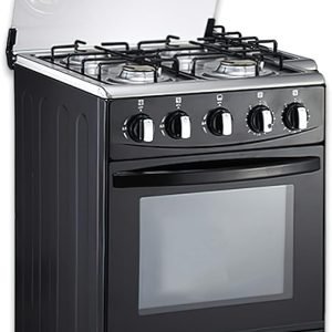 20" gas stove - equipped with 4 coil burners and stainless steel oven (Black: manual ignition)