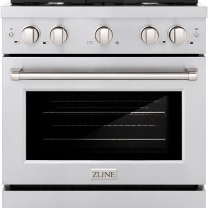 ZLINE 30 in. 4.2 cu. ft. Paramount Gas Range with 4 Burner Cooktop and Convection Gas Oven in Stainless Steel (SGR30)