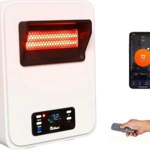 Dr. Infrared Heater Ecoheat Wall Hung or Wall Mounted Electric Space Heater, Dual System with Infrared and Fan Forced, Remote Control, 1500W, White