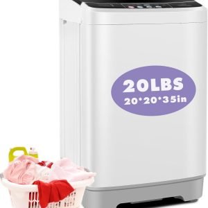 Nictemaw Portable Washing Machine 20Lbs Capacity 2.8 Cu.ft Portable Washer and Dryer Combo with 10 Programs and 8 Water Level Selections Compact Washer Machine for Apartments, Dorms, Rv-Glass Cover