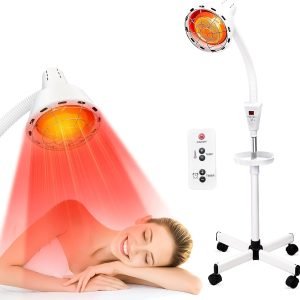 YUNCHI Red Light Therapy with Remote Control, 275W Infrared Light Therapy Heat Lamp with Stand, Red Light Therapy Device for Full Body Muscle Joint Chronic Pain Relief for Parents Women Man, White