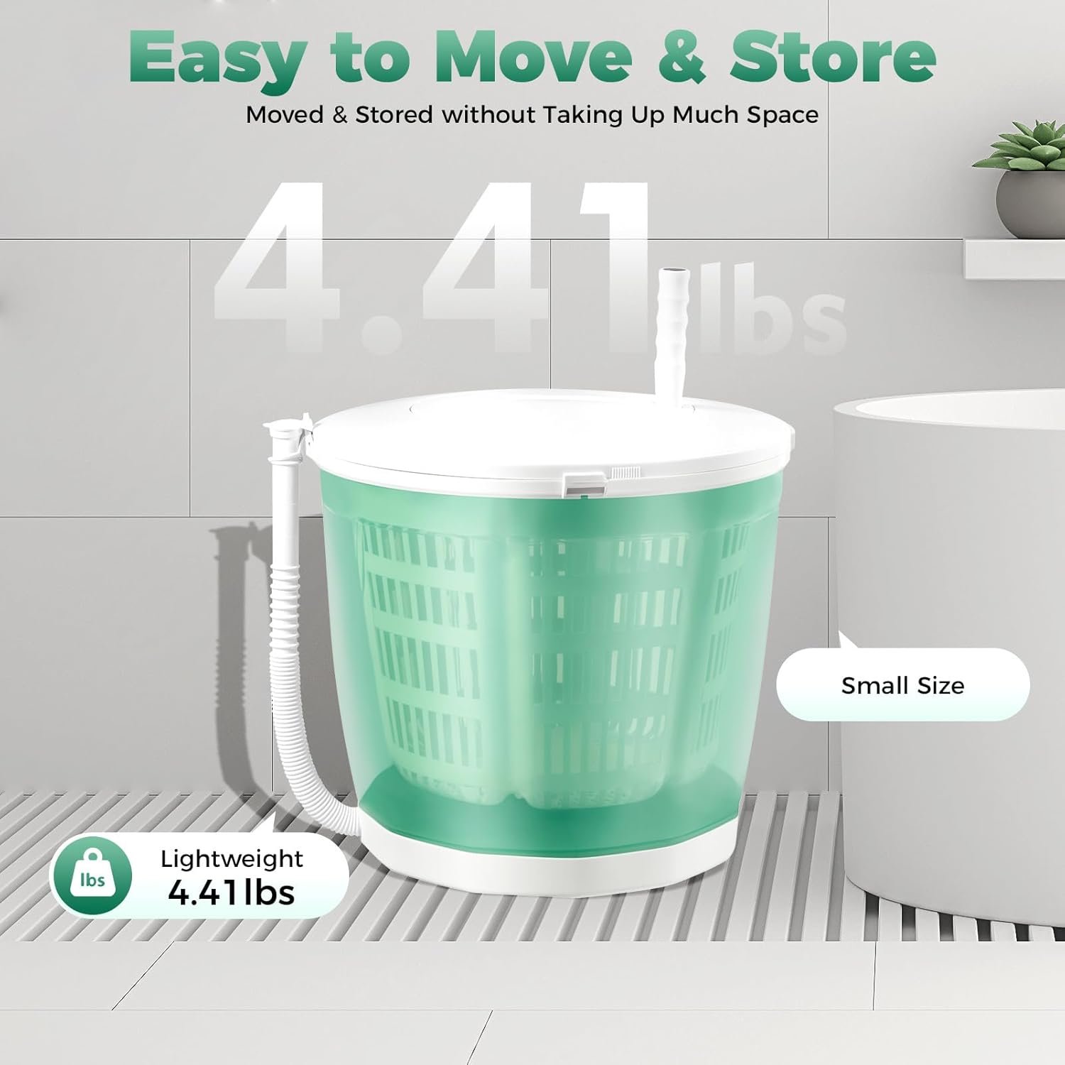 Mini Portable Washing Machine, Non-Electric Washing Machine and Spin Dryer, Portable Hand Cranked Manual Clothes Spin Dryer for Camping, Apartments, RV - Image 5