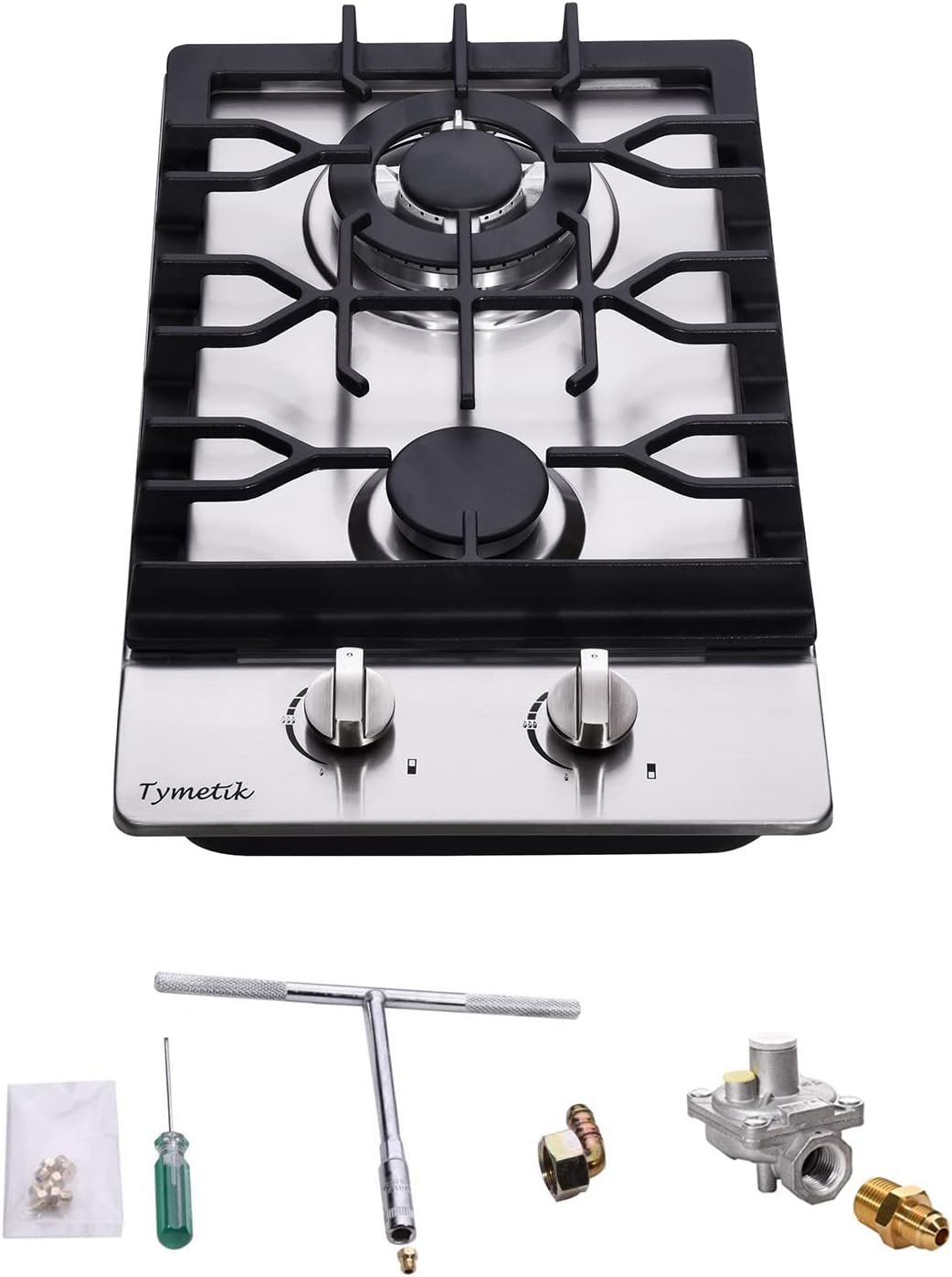 Gas Cooktop 12 Inch, 2 Burners Gas Stovetop Built-in Stainless Steel Gas Stove Dual Fuel LPG/NG Convertible Gas Hob for RVs, Apartments, Outdoor - Image 6