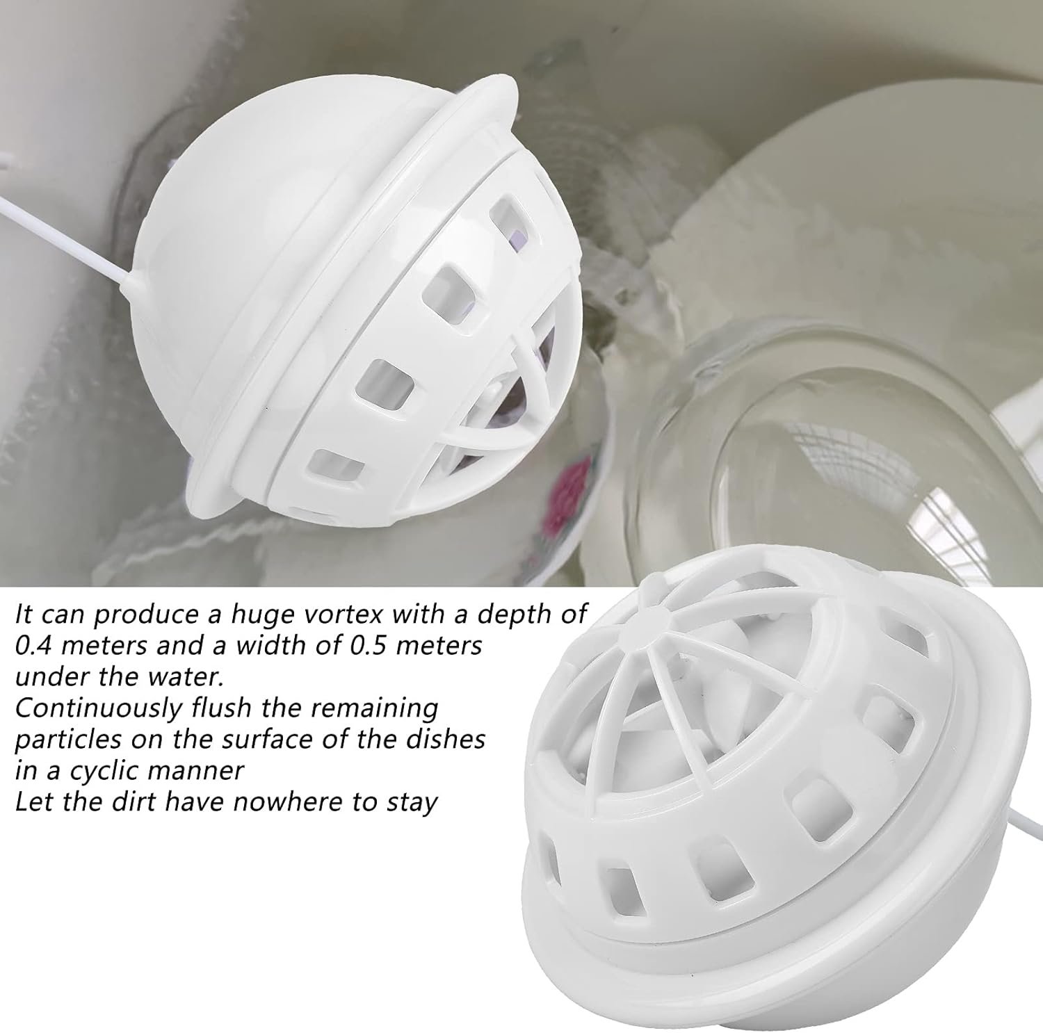 USB Dishwasher, Dish Washing Machine Household Kitchen Supply 15 Minutes Quickly Remove To Dishware Fruit Vegetable(white) - Image 5