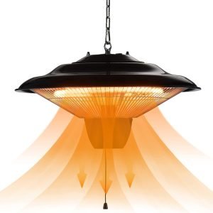 Air Choice Outdoor Heaters for Patio, 1500W Infrared Electric Patio Heater for Ceiling/Garage Use, Hanging Patio Heater with Adjustable Chain Length, Overheat Protection, Ideal for Outdoors and Garage