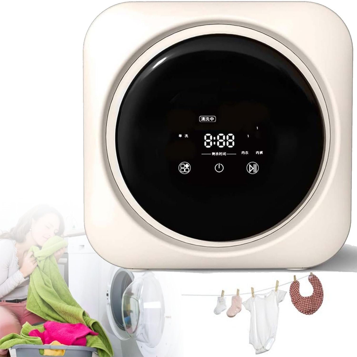 Underwear Washing Machine,Dryer,3.5L Fully Automatic Mini Sock Washing Machine,Portable Washing Machine,for Apartment Laundry