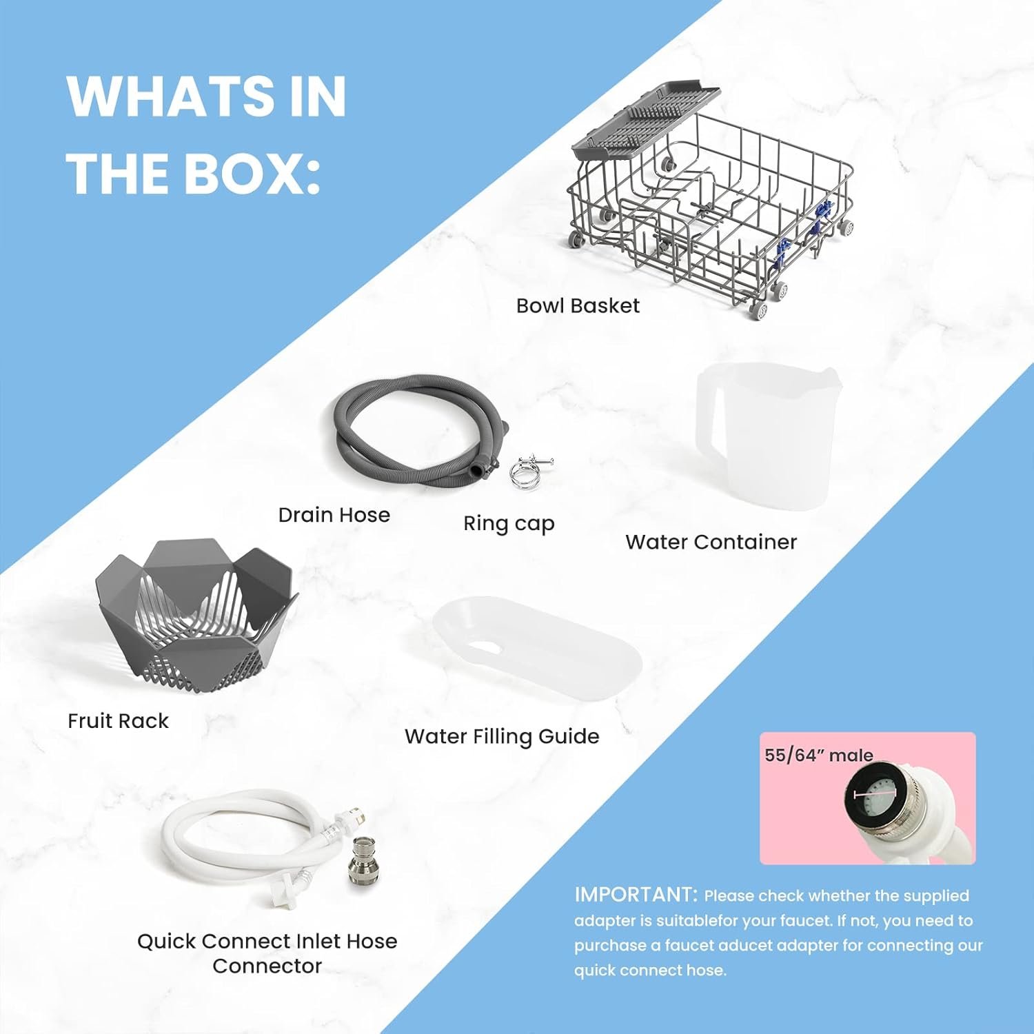 COMFEE' Countertop Dishwasher, Portable Dishwasher with 6L Built-in Water Tank, Mini Dishwasher with More Space Inside, 7 Programs, UV Hygiene& Auto Door Open, for Apartments, Dorms& RVs, White - Image 10