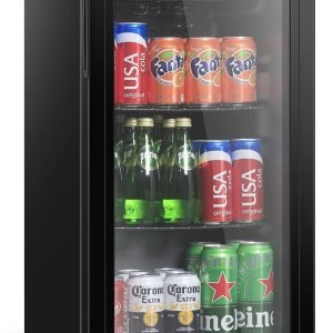 3.2 cu.ft Beverage Refrigerator Cooler, Mini Fridge with Glass Door for Beer Soda or Wine, Perfect for Home,Bar, Office