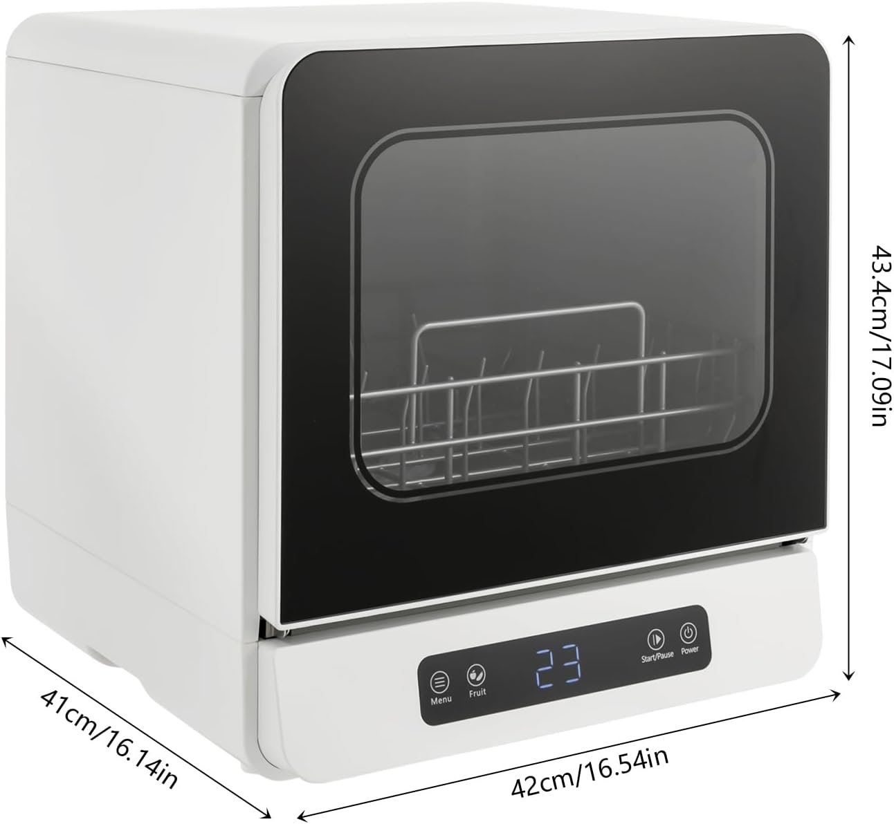 Countertop Dishwasher,Portable Dishwasher with 5 Washing Programs,Compact Dishwashers with 4.8L Built-in Water Tank,Water Tank & Inlet Hose for Small Apartments (White-590W) - Image 5