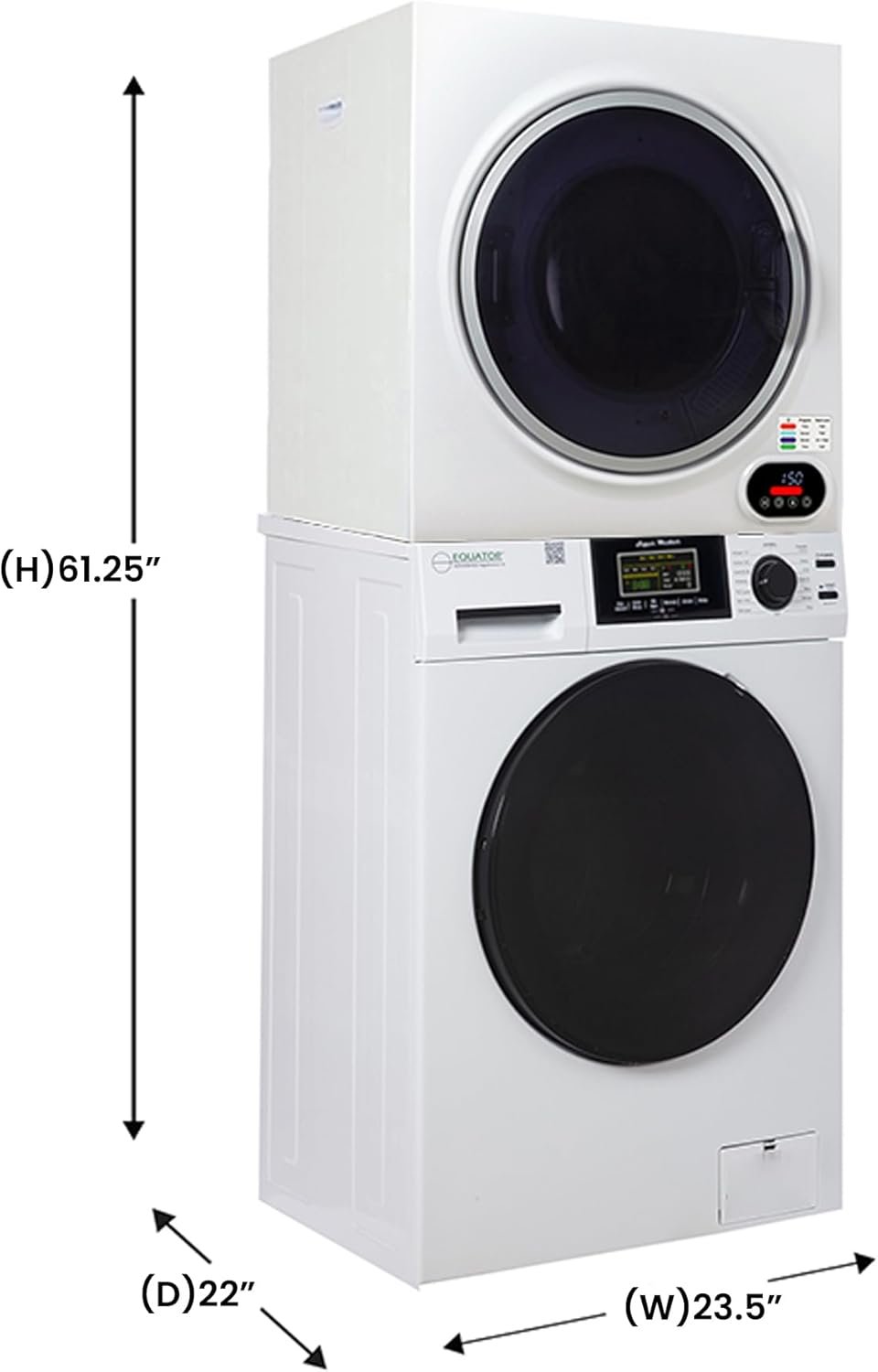 Equator Basic Stackable 13 lbs Washer + Vented Sensor Dryer 3.5cf 110V - Image 2