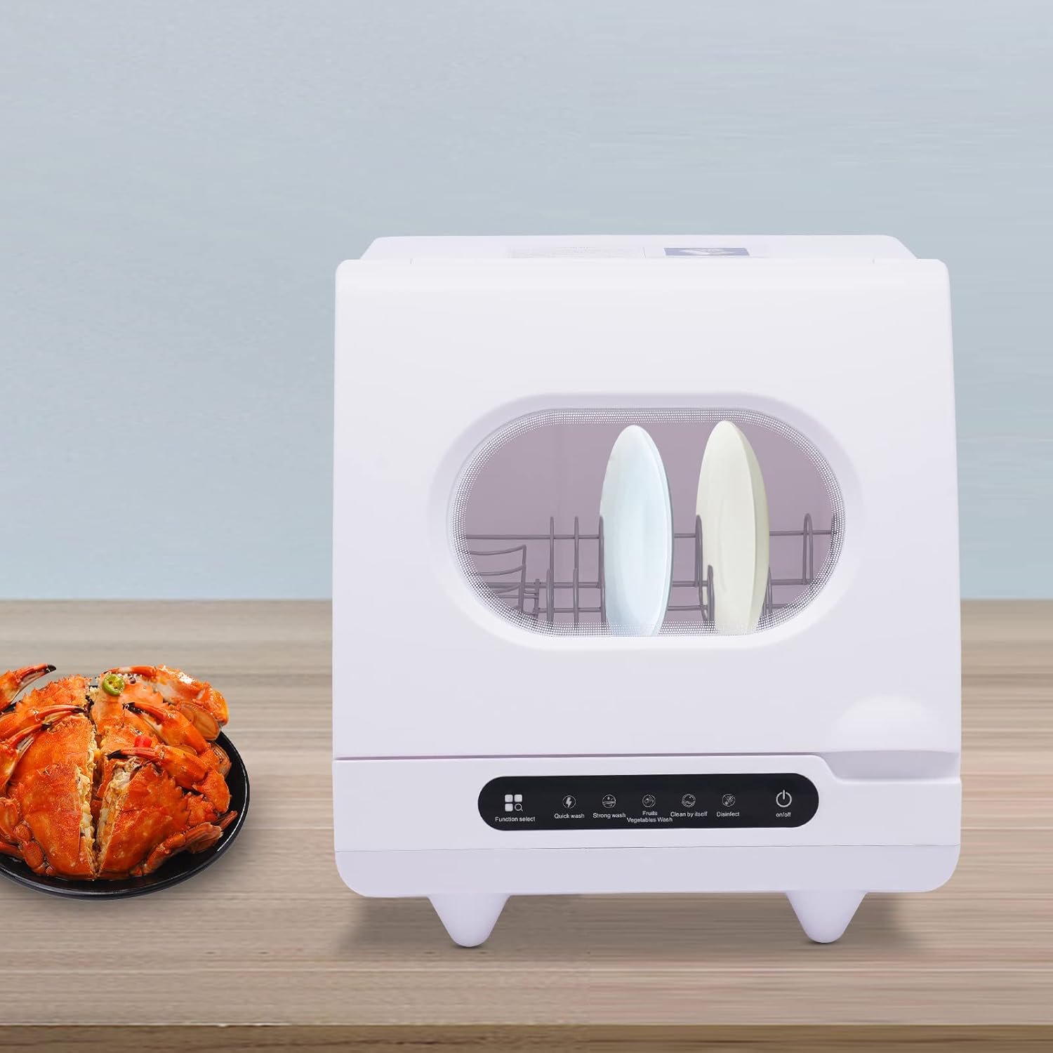 Countertop Dishwasher with 5 Programs, Portable Dishwasher with Built-in Water Tank Fruit and Vegetable Cleaning Full Panel Control 5 Programs - Image 5