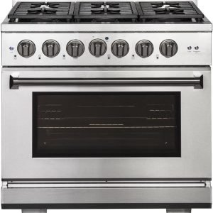 AK3605 NXR 36" Culinary Series Gas Range with 6 German Dual Power Burners and Infrared Broilers - Natural Gas - Stainless Steel
