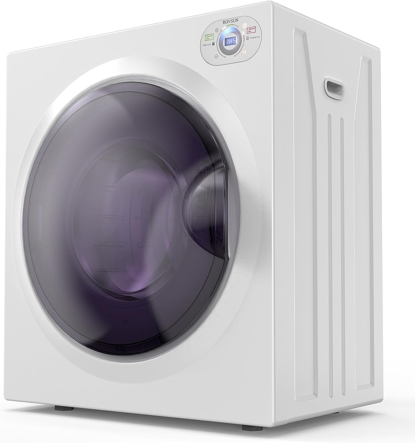 ROVSUN 2.6 Cu.Ft Portable Clothes Dryer, 1400W Fast Drying Front Load Tumble Laundry Dryer with Stainless Steel Tub & LCD Control Panel Six-Mode for Apartment, Home, Dorm