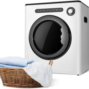 Compact Laundry Dryer, 11lbs Front Load Stainless Steel, Clothes Dryers with Exhaust Pipe, 950W, ABS Control Panel, for Apartments, Home, Dorm