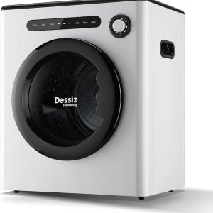 110V Portable Clothes Dryers 950W1.6cu.ft Front Load Stainless Steel 11lbs Electric Dryers Machine with Exhaust pipe for Apartment,RVs,Dorms,White Auto Stop and Easy Control