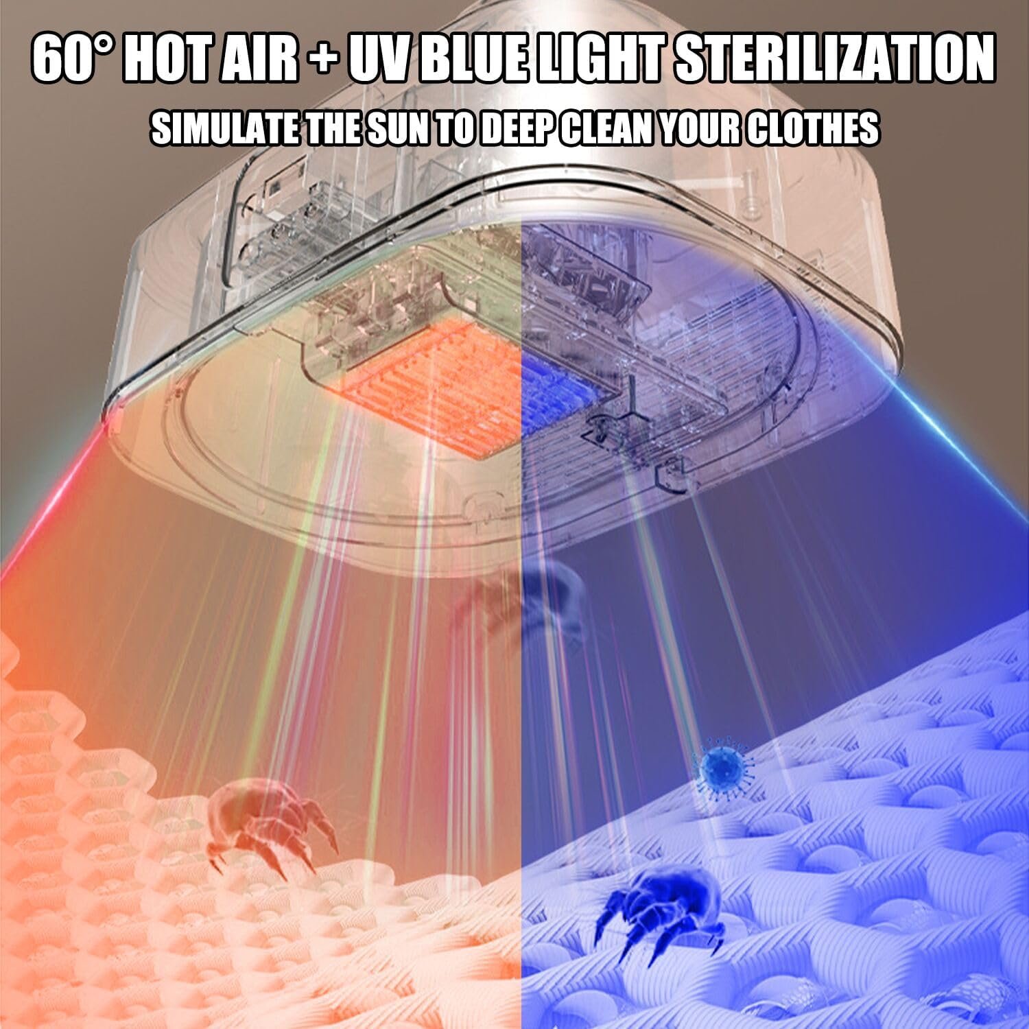 Portable Clothes Dryer, Convenient Compact Mini Laundry Dryers with Remote Control/Dryer Bag/1-8 Hours Timing/2-Speed Adjustment,Foldable Small Electric Dryer Machine, for Travel, Apartment, RV, Dorm - Image 4