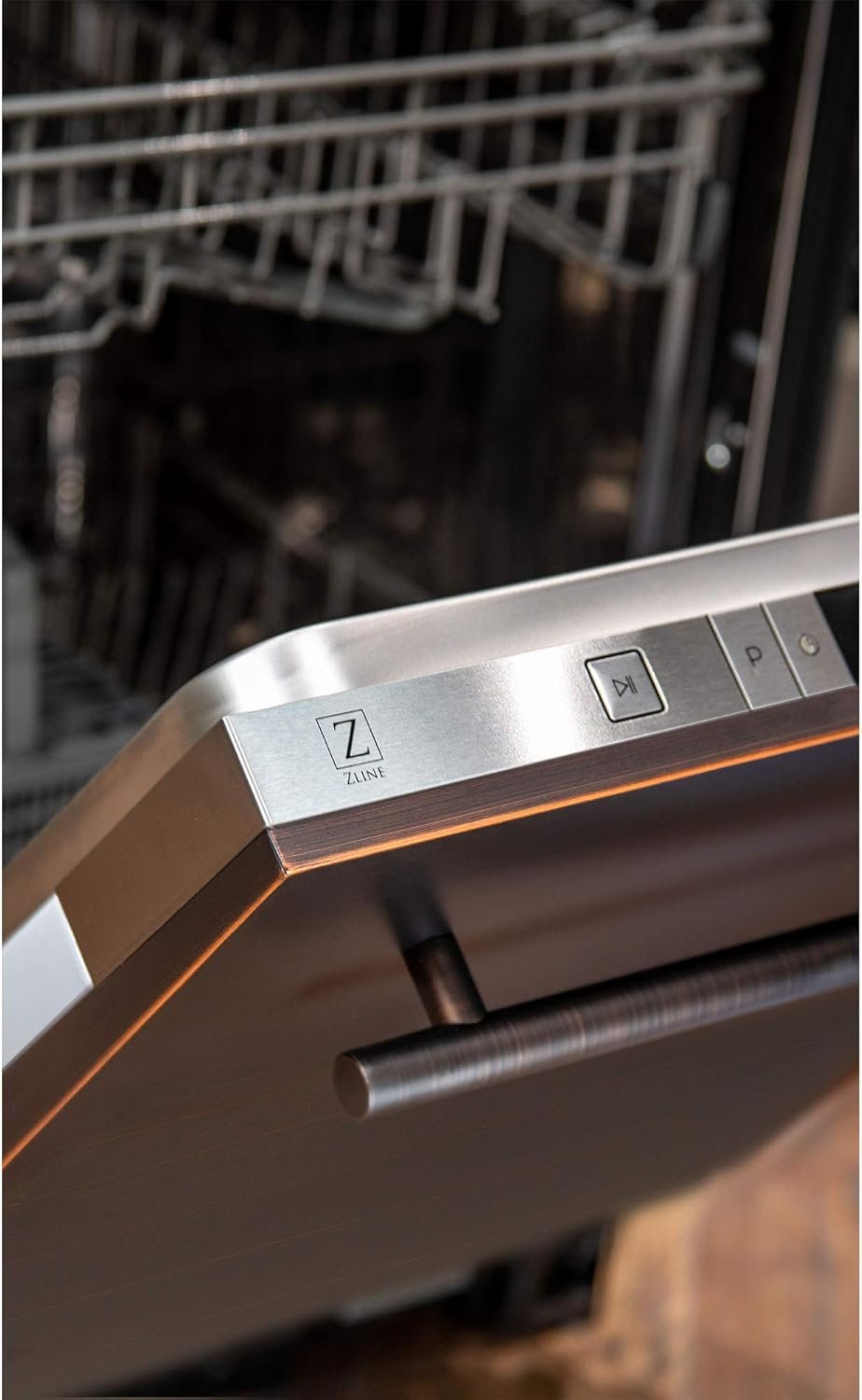 ZLINE 24 in. Top Control Dishwasher in Oil-Rubbed Bronze with Stainless Steel Tub - Image 2
