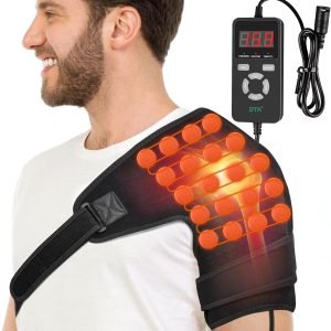 UTK Shoulder Heating Pads for Rotator Cuff Pain, Far Infrared Heating Pad for Shoulder, Shoulder Wrap with Natural Jade & Auto Shut Off & Smart Controller, Larger Size Shoulder Straps Gifts for Men