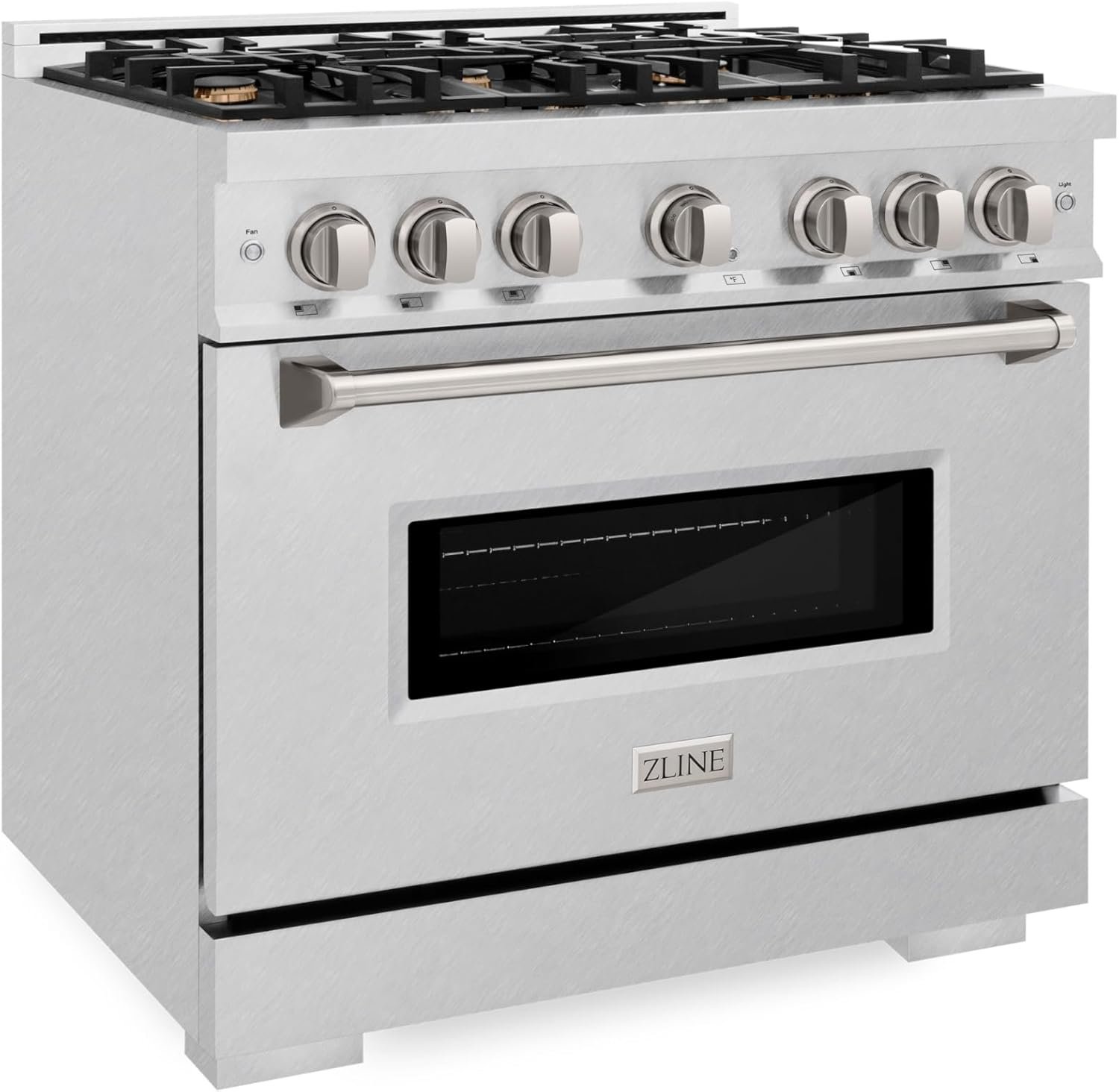ZLINE 36 in. 5.2 cu. ft. Classic Gas Range with Convection Gas Oven in DuraSnow Stainless Steel with 6 Brass Burners (CGRS-BR-36) - Image 3
