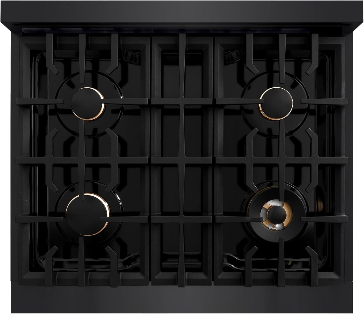 ZLINE 30 in. 4.2 cu. ft. Select Gas Range with Convection Gas Oven in Black Stainless Steel with 4 Brass Burners (HGRB-BR-30) - Image 6